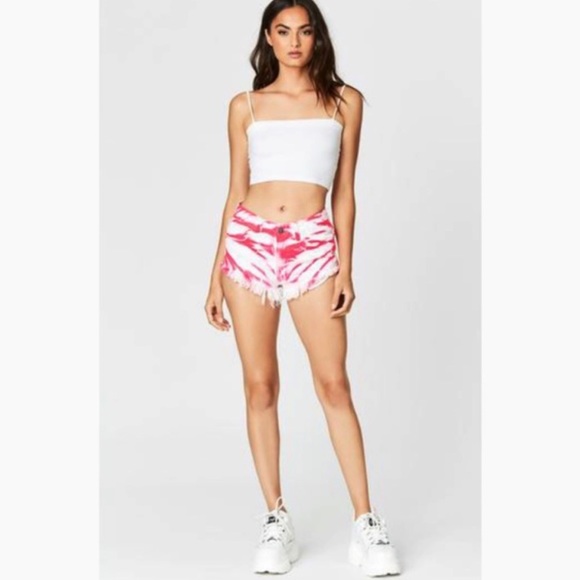 Carmar Morgan Pink Tie Dye Slim Fit Cheeky Shorts - Picture 8 of 14